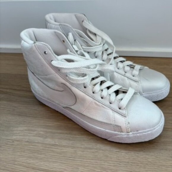 Vintage 2008 Nike Blazer Mid '09 Premium White Snakeskin Checker Size 9 EU 40.5 - Picture 1 of 9